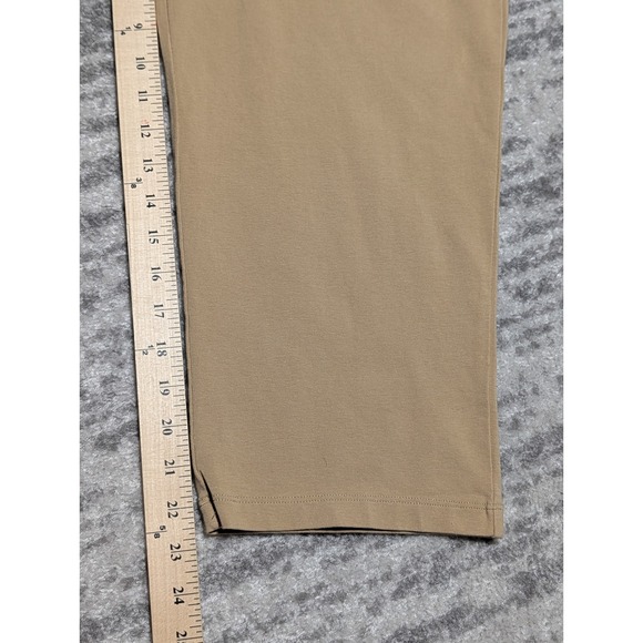 LL Bean Perfect Fit Pants Womens Medium Regular Khaki Tan Cotton Stretch 287678 - Picture 10 of 12